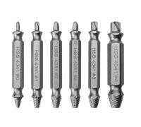 WUFANC Lot De 6 Extracteur de Vis Cassée à DoubleTête, Acier Allié HSS 4341, Adaptés Aux Filetages M3-M18, Tailles Multiples 0#-4#, Pour Retirer Extracteur Vis Cassées