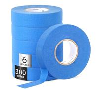 WUFANC Masking Tape pour Peinture Ruban Adhésif de Précision pour Travaux de Rénovation, Décoration et Bricolage Ruban de Masquage pour Peinture Facile à Retirer sans Résidus(6 Rouleaux-24 mm x 50 m)