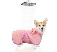 WUFANC Peignoir de Bain pour Chien et Chat avec Capuche, Super Absorbant et séchage Rapide, pour Tous Les Chats et Chiens, Serviette pour Chien Douce, Rose, Cinq Tailles (XS)