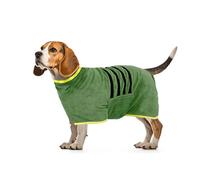WUFANC Peignoir de bain pour chien, Robe de bain en microfibre pour chien, Extra absorbant et à séchage rapide, Peignoir de bain pour chien avec fermeture velcro et bande rétractable réglable pour
