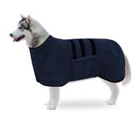 WUFANC Peignoir pour Chien - Microfibre Ultra Absorbant avec Fermeture Velcro et Sangle Ajustable - Serviette Disponible pour Grands, Moyens et Petits Chiens (XL)