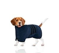 WUFANC Peignoir pour Chien - Microfibre Ultra Absorbant avec Fermeture Velcro et Sangle Ajustable - Serviette Disponible pour Grands, Moyens et Petits Chiens (M)