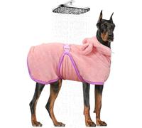 WUFANC Peignoir pour Chien Peignoir pour Animaux de Compagnie Vêtements pour Chiens et Chats avec Capuche Serviette pour Chien Super Absorbante et à séchage Rapide Rose Doux Cinq Tailles (XL)