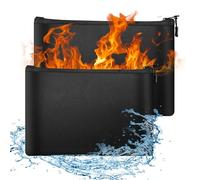 WUFANC Lot de 2 Sacs Ignifuges pour Documents, Fabriqués en Fibre de Verre Silicone de Haute Qualité, Étanches et Résistants au Feu, pour Ranger Documents, Passeports, Espèces et Objets de Valeur