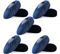 WUFANC Surchaussures Lavable - Surchaussure Réutilisables, Antidérapants et Résistants à l'usure, Couvre-Chaussures Convient Divers Endroits Intérieurs Tels Tapis et Carrelages (5 Paires, BleuMarine)