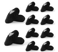 WUFANC Surchaussures Lavable - Surchaussure Réutilisables, Antidérapants et Résistants à l'usure, Couvre-Chaussures Convient Endroits Intérieurs Tels Tapis et Carrelages (Noir-10Paires, L)