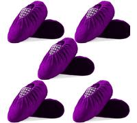 WUFANC Surchaussures Lavable - Surchaussure Réutilisables, Antidérapants et Résistants à l'usure, Couvre-Chaussures Convient Divers Endroits Intérieurs Tels Tapis et Carrelages (5 Paires, Violet)