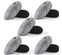 WUFANC Surchaussures Lavable - Surchaussure Réutilisables, Antidérapants et Résistants à l'usure, Couvre-Chaussures Convient Divers Endroits Intérieurs Tels Tapis et Carrelages (5 Paires, Gris)