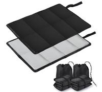 WUFANC Tapis De Sol Camping 2 Pièces, Coussins D'extérieur avec 2 Sacs De Rangement, Pliables, Résistants à L'humidité Et Chauds, Lavables en Machine, Adaptés Aux Pique-Niques, à L'alpinisme (Noir)