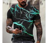 WUFANGBU T-Shirt À Manches Courtes T-Shirts pour Hommes À Manches Courtes 3D Imprimer Rue Hommes T-Shirts O-Cou Décontracté Mode Hauts 3XL S34Tx0636