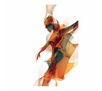 WUFIEA 1 Pcs Impression sur Toile Abstrait Formes dansantes affiche de décoration d'intérieur sur le mur de fond de la chambre et du salon(Orange brûlant186)-40x60cm Sans cadre