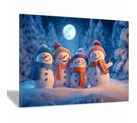 WUFIEA Affiches de décoration de Noël Boule de neige colorée Décorations murales et œuvres d'art pour le salon, la chambre et la cheminée,pour une fête de Noël(Bleu marine98)-20x30cm Encadrée