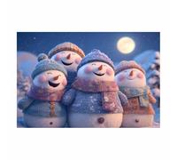 WUFIEA Affiches de décoration de Noël Boule de neige rieuse Décorations murales et œuvres d'art pour le salon, la chambre et la cheminée,pour une fête de Noël(Violet59)-20x30cm Sans cadre