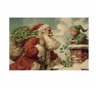 WUFIEA Affiches de décoration de Noël Paroles sages du vieil homme Décorations murales et œuvres d'art pour le salon, la chambre et la cheminée,pour une fête de Noël(Vert254)-20x30cm Sans cadre