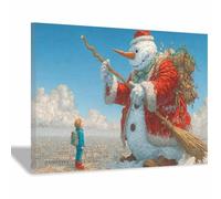 WUFIEA Affiches de Noël Paroles du vieil homme des neiges Tableaux, Décorations de cheminée, Décorations de Noël de luxe et cadeaux pour la maison (pour lui/elle)(Rouge et blanc243)-70x100cm Encadrée