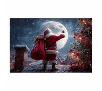 WUFIEA Affiches de Noël Vieil homme contemplant la neige Tableaux, Décorations de cheminée, Décorations de Noël de luxe et cadeaux pour la maison (pour lui/elle)(Rouge113)-20x30cm Sans cadre