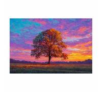 WUFIEA Arbre de vie en Impression sur toile Arbre à illusions Affiche Murale Abstrait Image sur Toile Tableau Salon Chambre Décorations(violet)-40x60cm Sans cadre