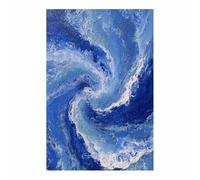 WUFIEA Art Tableau mural sur toile abstrait Tourbillon de vagues océaniques Affiche Peinture Tableau Decoration Murale Salon Chambre Maison(Bleu canard d'eau229)-60x90cm Sans cadre