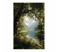 WUFIEA Impression Photo Paysage sur Toile décoration Ombre du lac vert Tableau Decoration Murale Salon Moderne(vert287)-20x30cm Sans cadre