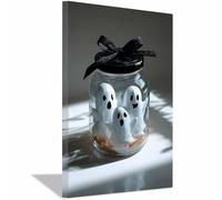 WUFIEA impressions de posters d'Halloween Décoration murale Dark Academia Fantômes dans un bocal pour décorer salons, bibliothèques,chambres(Blanc224)-20x30cm Encadrée