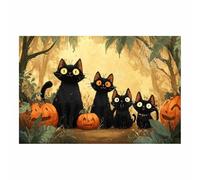 WUFIEA impressions de posters d'Halloween Décoration murale Dark Academia Fantômes des chats noirs pour décorer les salons, les bibliothèques,chambres(noir89)-20x30cm Sans cadre
