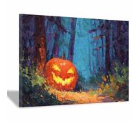 WUFIEA impressions de posters d'Halloween Décoration murale Dark Academia Forêts de citrouilles pour décorer les salons, les bibliothèques,chambres(orange149)-40x60cm Encadrée