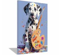 WUFIEA Painting Art Mural En Toile Sur Les Animaux, Image En Toile De Chiot Chien artiste pour Chambre Peintures Maison Bain Salon Chambre(Multicolore263)-70x100cm Encadrée
