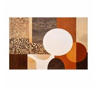 WUFIEA Peinture abstraite sur toile Art mural moderne Cercle en bois pour salon, chambre (Kaki96-40x60cm sans cadre