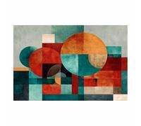 WUFIEA Peinture abstraite sur toile Art mural moderne Combinaison géométrique pour salon chambre Rouge 69-60 x 90 cm sans cadre