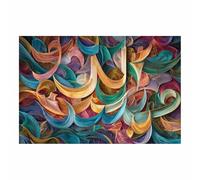 WUFIEA Peinture abstraite sur toile Art mural moderne parchemin de soie coloré pour salon, chambre (Multicolore03-40x60cm sans cadre
