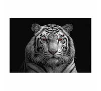 WUFIEA Peinture sur toile représentant des animaux tigre affiches et impressions HD Tigres aux yeux rouges décoration murale pour salon(Gris)-20x30cm Sans cadre
