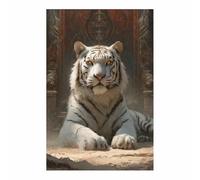 WUFIEA Peinture sur toile représentant des animaux tigre affiches et impressions HD Tigres blancs palais décoration murale pour salon(Blanc)-70x100cm Sans cadre