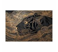 WUFIEA Peinture sur toile représentant des animaux tigre affiches et impressions HD Tigres noir et or décoration murale pour salon(Doré)-70x100cm Sans cadre