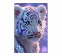 WUFIEA Peinture sur toile représentant des animaux tigre affiches et impressions HD Tigres poussière d'étoiles décoration murale pour salon(Multicolore)-60x90cm Sans cadre