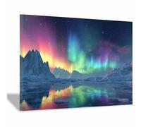 WUFIEA Poster Décoration Paysage Nature Aurore colorée impression d'art, pour le salon et la chambre la chambre, Couloir de bureau etc.(multicolore)-70x100cm Encadrée