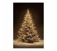 WUFIEA Tableau sur Toile Paysage Hivernal Impression HD Arbre doré glorieux pour Salon, Bureau ou Cadeau - Art Festif Toute l'Année(doré170)-70x100cm Sans cadre