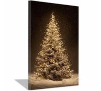 WUFIEA Tableau sur Toile Paysage Hivernal Impression HD Arbre doré glorieux pour Salon, Bureau ou Cadeau - Art Festif Toute l'Année(doré170)-70x100cm Encadrée