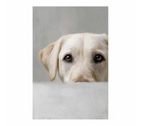 WUFIEA Tableau sur toile pour salle Décoration murale Motif chien Regard vers le haut idéale pour la chambre d'enfant, la maison, le salon(Couleur beige298)-40x60cm Sans cadre
