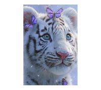 WUFIEA Tableau sur Toile Tigre Murale Art Petit tigre blanc Peinture Imprimée en HD Salon Chambre Bureau(Blanc)-70x100cm Sans cadre