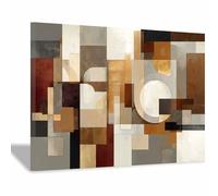 WUFIEA Tableaux abstraits modernes Art abstrait moderne Blocs marron pour salon, chambre décoration moderne pour la maison (kaki 104-60 x 90 cm Encadré