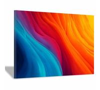 WUFIEA Tableaux abstraits modernes Art abstrait moderne vagues colorées pour salon, chambre à coucher Décoration moderne pour la maison (Multicolore 122-70 x 100 cm Encadré