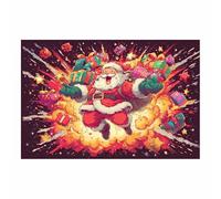 WUFIEA Tableaux de Noël Joie de l'explosion de cadeaux Tableaux sur toile,Décorations de Noël pour la maison,pour les salons,les chambres,les salles de jeux,les dortoirs(Rouge182)-40x60cm Sans cadre