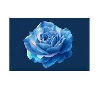 WUFIEA Toile murale à motifs floraux Decoration Murale Fleur Battement au vent Décoration murale pour chambre à coucher, salle de bain, bureau salon(Couleur bleu royal)-60x80cm Sans cadre