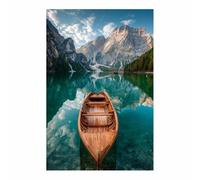 WUFIEA toile murale de paysage impression sur toile Ombre du bateau du lac pour décoration d'intérieur(bleu267)-40x60cm Sans cadre