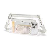 Wuflyover Petit sac transparent pour événements de stade, sac à main transparent approuvé par les stades pour femmes, Argenté, Small