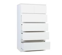 Wufuuoa Commode Chambre 6 Tiroirs,Armoire de Rangement with 6 Wood Drawers,Each Bear 25lbs Armoire de Chambre à,Meuble à Vêtements,Tall Dresser for Bedroom Closet Armoire Chambres Enfant Blanc