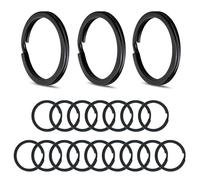 WUGAUWOR 50 PCS Anneaux Porte Clé, 30mm Anneau Porte Clef Métalliques Noirs Anti-Rouille pour Clés, Étiquettes & DIY, Double Fermeture Sécurisée pour Porte-Clés pour Voiture, Maison, Bureau