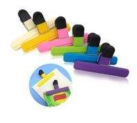 WUGAUWOR 6 Grandes Pinces Sachet Alimentaires, Pinces à Chips en Plastique de Couleur, Pince Fermeture Sachet pour L'alimentation, Bureau, Cuisine, usage Domestique