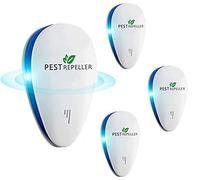 WUGEIN Lot de 4 répulsifs à ultrasons anti moustique effaroucheur contre les nuisibles, les mouches, les souris, les cafards, les araignées, les rongeurs, convient pour les pièces, les intérieurs