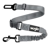 Wuglo Ceinture de Sécurité Chien en Voiture de 30 à 95 cm - Harnais de Voiture Élastique Robuste - Ceintures Durables avec Clip - Ceinture Chien Voiture Universelle (Gris)